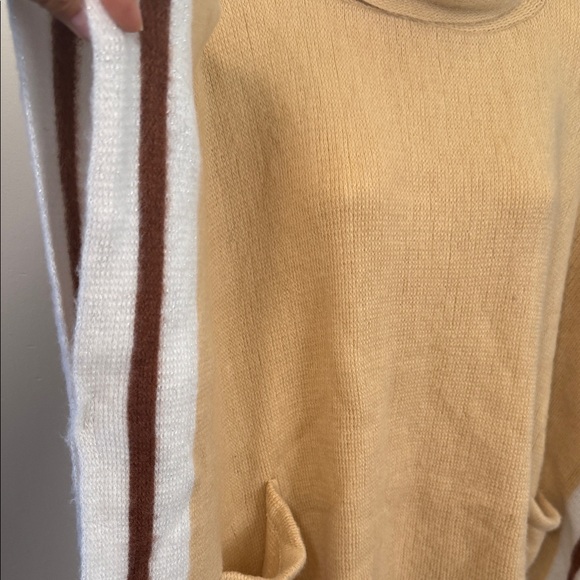 Cozy Tan Turtleneck Sweater Poncho - Picture 3 of 16